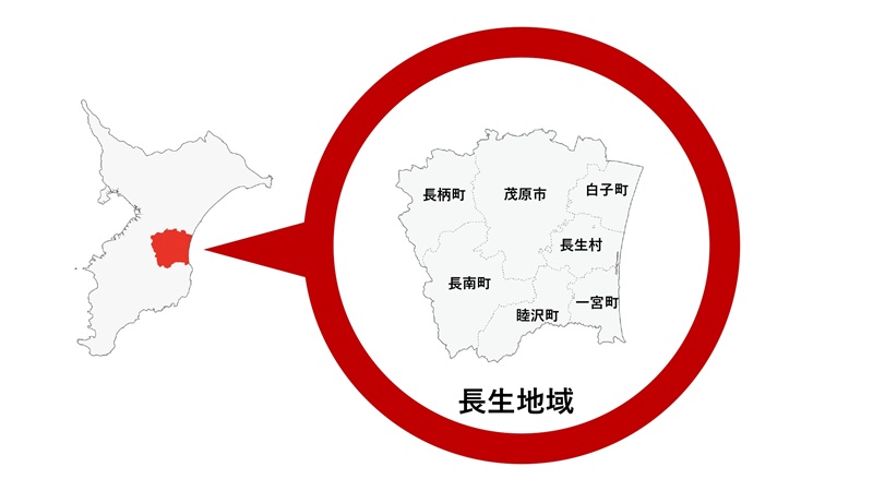 千葉県、長生地域、地図